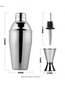 Tatuer Cocktail Shaker Set, Tatuer Cocktail Shaker Set Professional Stainless 550ML with Ice Tongs, Dispenser, Ice Pestl