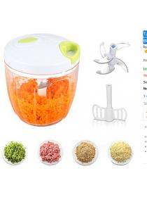 Tatuer Manual Food Chopper 5 Blades 6 Cups Large Capacity Upgraded Hand Held Vegetable/Meat/Fruit Slicer or Blender in C
