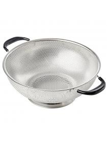 Tatuer EASY GRIP - 5-Quart Stainless Steel Colander – Strainer For Pasta, Noodles, Orzo, Vegetables & Fruits – Heat Resi