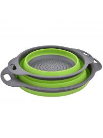 Tatuer Collapsible Colander 2 sets, Kitchen Foldable Silicone Strainer, Environmentally Friendly Non-Toxic Easy to Clean