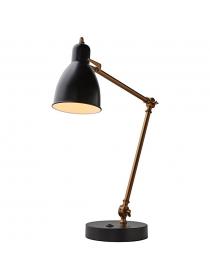 Tatuer Caden Adjustable Task Table Lamp with LED Bulb, 25.5" x 20" x 7", Black and Brass