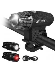 Tatuer LED Bike Light Set,USB Rechargeable Bike Light Set with 4 Light Modes,Waterproof Front Bic...