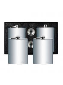 Tatuer Hip Flasks, Stainless Steel Flasks & Funnel Set*2, 8 oz for Storing Whiskey / Alcohol (8 oz + Funnel, Silver)